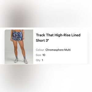 Lululemon Track That High-Rise Short 3" in Chromasphere